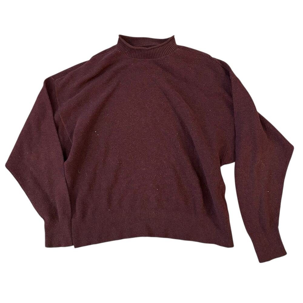 Toad&Co Lily Mock Neck Sweater Deep Mahogony Pullover Womens Small Granola